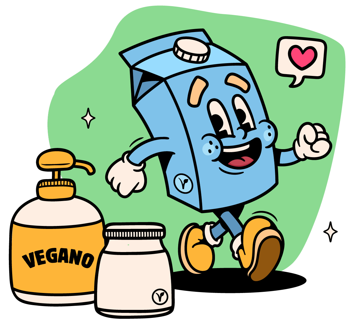 Ilustração sobre produtos veganos